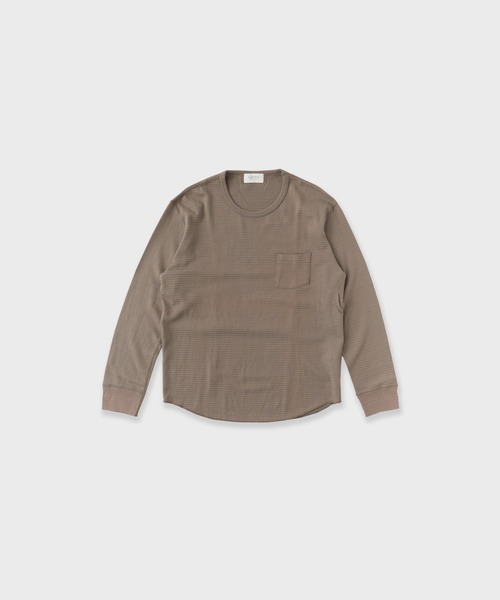 FLISTFIA（フリストフィア）の「FLISTFIA/フリストフィア Cew Neck Thermal サーマルトップス（Tシャツ/カットソー・メンズ・チャコール・2/3）」の2枚目の写真