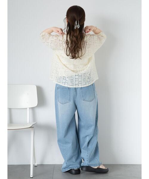 ehka sopo（エヘカソポ）の「ハーフジップレースシャツ（シャツ/ブラウス・レディース・オフホワイト/キナリ/サックスブルー/ブラック・F）」の14枚目の写真