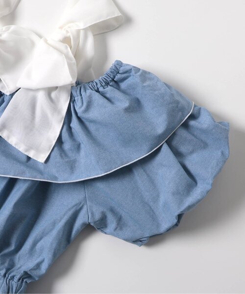 algy（アルジー）の「オフショルりぼんミディワンピ（ワンピース・キッズ・チェック/インディゴブルー・MEDIUM/SMALL）」の11枚目の写真