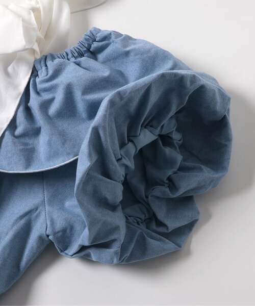 algy（アルジー）の「オフショルりぼんミディワンピ（ワンピース・キッズ・チェック/インディゴブルー・MEDIUM/SMALL）」の12枚目の写真