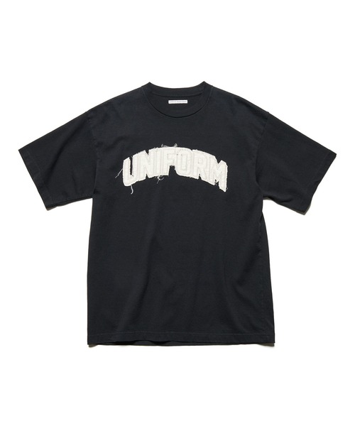uniform experiment(ユニフォームエクスペリメント)の「CUT-OUT LOGO TEE(Tシャツ/カットソー・メンズ・ブラウン/ライトブルー/ブラック・1/3/2/4)」の2枚目の写真