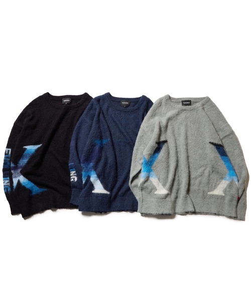 VIRGOwearworks（ヴァルゴウェアワークス）の「BLAZE CROSS SHARD KNIT（ニット/セーター・メンズ・ブラック/グレー/ネイビー・2/3/4）」の4枚目の写真