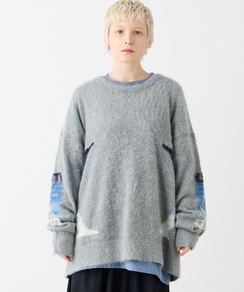 VIRGOwearworks（ヴァルゴウェアワークス）の「BLAZE CROSS SHARD KNIT（ニット/セーター・メンズ・ブラック/グレー/ネイビー・2/3/4）」の11枚目の写真