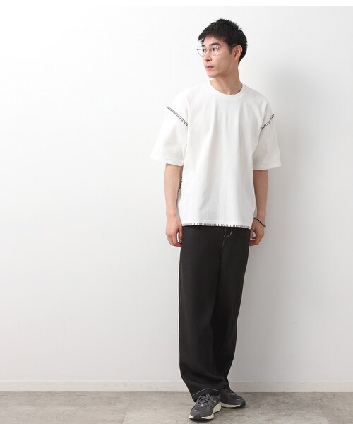 THE SHOP TK (ザ ショップ ティーケー )の「ステッチ刺繍半袖Tシャツ ビックシルエット(Tシャツ/カットソー・メンズ・オフホワイト/ブラック・02/03/04)」の12枚目の写真
