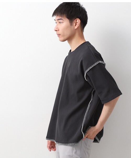 THE SHOP TK (ザ ショップ ティーケー )の「ステッチ刺繍半袖Tシャツ ビックシルエット(Tシャツ/カットソー・メンズ・オフホワイト/ブラック・02/03/04)」の10枚目の写真