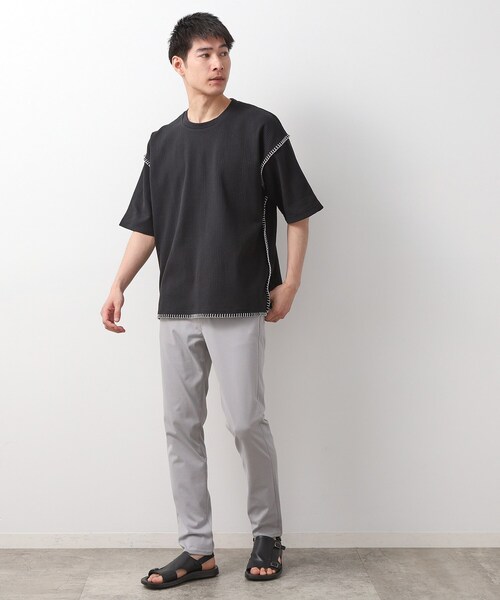 THE SHOP TK (ザ ショップ ティーケー )の「ステッチ刺繍半袖Tシャツ ビックシルエット(Tシャツ/カットソー・メンズ・オフホワイト/ブラック・02/03/04)」の8枚目の写真