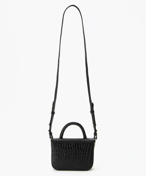 【O MY BAG】ナノバック/ブラッククロコ/ショルダーバック オーマイバッグ】ナノバッグ/ブラッククロコ/ショルダーバッグ