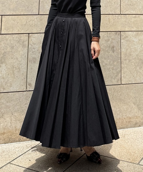 JENNE(ジェンヌ)の「オードリールックスカート(スカート・レディース・グリーン/ネイビー/ブラック/スモークピンク/ブルー・SMALL/MEDIUM/LARGE)」の7枚目の写真