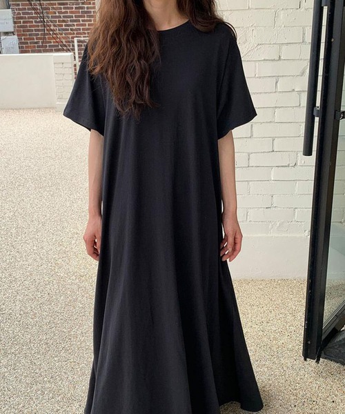DAY CLOSET(デイ クローゼット)の「レディース 半袖オーバーサイズリラクシーマキシワンピース ルームウェア(ワンピース・レディース・ブルー/ブラック/ラベンダー/ベージュ/ホワイト・FREE)」の19枚目の写真