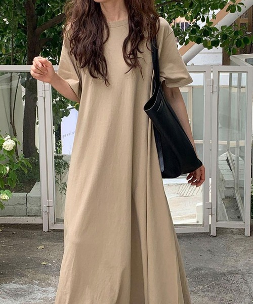 DAY CLOSET(デイ クローゼット)の「レディース 半袖オーバーサイズリラクシーマキシワンピース ルームウェア(ワンピース・レディース・ブルー/ブラック/ラベンダー/ベージュ/ホワイト・FREE)」の20枚目の写真