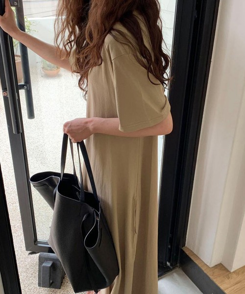 DAY CLOSET(デイ クローゼット)の「レディース 半袖オーバーサイズリラクシーマキシワンピース ルームウェア(ワンピース・レディース・ブルー/ブラック/ラベンダー/ベージュ/ホワイト・FREE)」の22枚目の写真