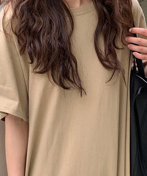 DAY CLOSET(デイ クローゼット)の「レディース 半袖オーバーサイズリラクシーマキシワンピース ルームウェア(ワンピース・レディース・ブルー/ブラック/ラベンダー/ベージュ/ホワイト・FREE)」の6枚目の写真