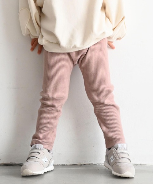 PUPPAPUPO(プッパプーポ)の「レギンス パンツ リブ(レギンス/スパッツ・キッズ・モスグリーン/イエロー/ミント/モカ/チャコール/杢グレー/ピンクベージュ/ライラック/グレイッシュベージュ/カーキ/アイボリー/ブラック・70/80/90/100/110)」の12枚目の写真