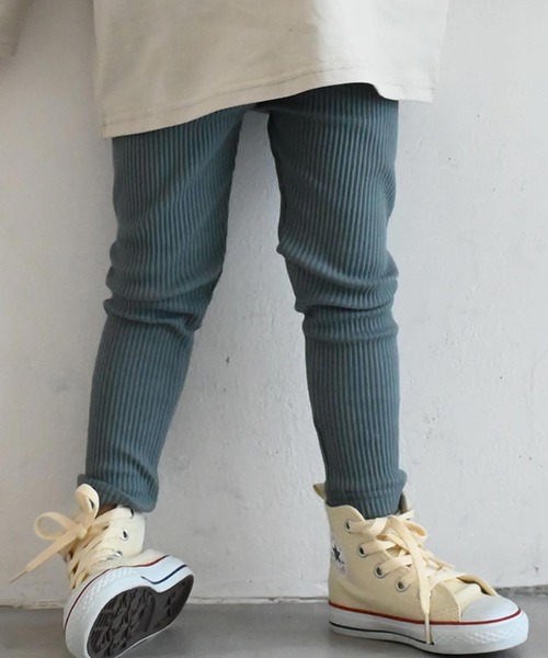 PUPPAPUPO(プッパプーポ)の「レギンス パンツ リブ(レギンス/スパッツ・キッズ・モスグリーン/イエロー/ミント/モカ/チャコール/杢グレー/ピンクベージュ/ライラック/グレイッシュベージュ/カーキ/アイボリー/ブラック・70/80/90/100/110)」の9枚目の写真