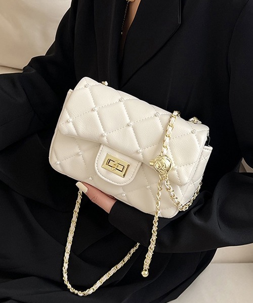Lace Ladies(レースレディース)の「コンパクト スクエア キルティング チェーン ショルダーバッグ(ショルダーバッグ・レディース・ブラック/アイボリー/ミント/ピンク・FREE)」の17枚目の写真