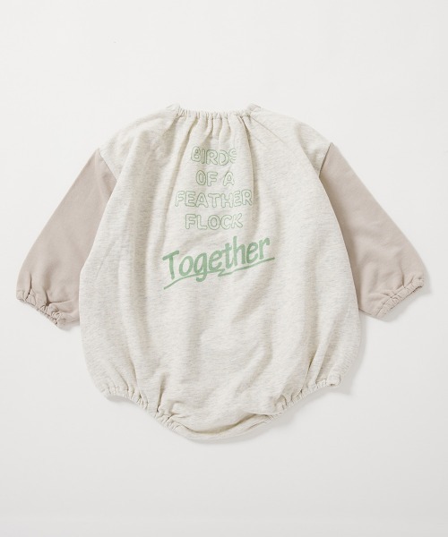 devirock（デビロック）の「綿100％ バイカラー スウェットロンパース（ロンパース・キッズ・ブルー系その他/ブラック系その他/ブルー系その他2/ベージュ系その他・80ｃｍ/70cm）」の11枚目の写真