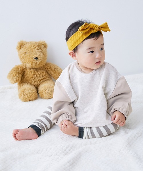 devirock（デビロック）の「綿100％ バイカラー スウェットロンパース（ロンパース・キッズ・ブルー系その他/ブラック系その他/ブルー系その他2/ベージュ系その他・80ｃｍ/70cm）」の16枚目の写真