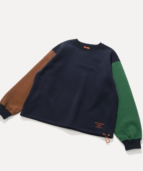 KRIFF MAYER（クリフメイヤー）の「裏起毛レトロカラークルー（スウェット・メンズ・オートミール/カーキ/グレイッシュベージュ/ネイビー・MEDIUM/X-LARGE/LARGE）」の4枚目の写真