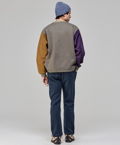 KRIFF MAYER（クリフメイヤー）の「裏起毛レトロカラークルー（スウェット・メンズ・オートミール/カーキ/グレイッシュベージュ/ネイビー・MEDIUM/X-LARGE/LARGE）」の8枚目の写真