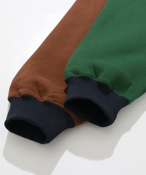 KRIFF MAYER（クリフメイヤー）の「裏起毛レトロカラークルー（スウェット・メンズ・オートミール/カーキ/グレイッシュベージュ/ネイビー・MEDIUM/X-LARGE/LARGE）」の11枚目の写真