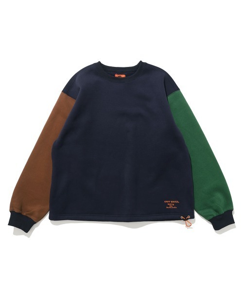 KRIFF MAYER（クリフメイヤー）の「裏起毛レトロカラークルー（スウェット・メンズ・オートミール/カーキ/グレイッシュベージュ/ネイビー・MEDIUM/X-LARGE/LARGE）」の19枚目の写真