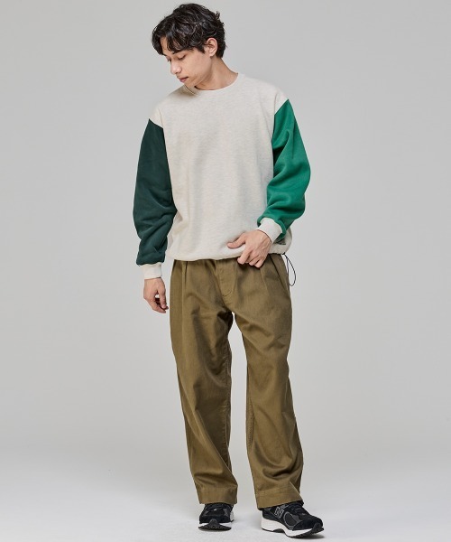 KRIFF MAYER（クリフメイヤー）の「裏起毛レトロカラークルー（スウェット・メンズ・オートミール/カーキ/グレイッシュベージュ/ネイビー・MEDIUM/X-LARGE/LARGE）」の22枚目の写真