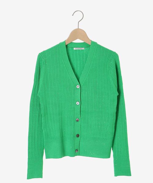 le.coeur blanc（ルクールブラン）の「《手洗い可能》スパンコールリブVネックカーディガン（カーディガン/ボレロ・レディース・チャコールグレー/グリーン/ブラウン・38）」の18枚目の写真