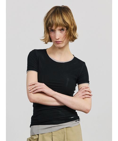 SORIN(ソリン )の「Lyocell Basic Fit T-shirt/リヨセル ベーシックフィットTシャツ(Tシャツ/カットソー・レディース・グレー/ブラック/ベージュ/ホワイト・38)」の5枚目の写真