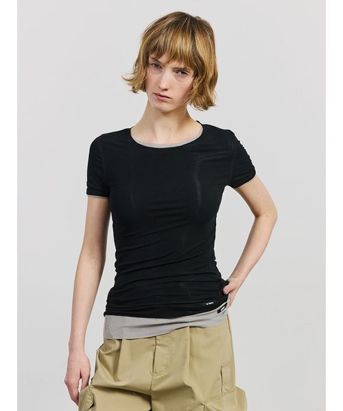 SORIN(ソリン )の「Lyocell Basic Fit T-shirt/リヨセル ベーシックフィットTシャツ(Tシャツ/カットソー・レディース・グレー/ブラック/ベージュ/ホワイト・38)」の6枚目の写真