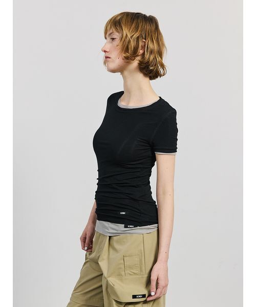 SORIN(ソリン )の「Lyocell Basic Fit T-shirt/リヨセル ベーシックフィットTシャツ(Tシャツ/カットソー・レディース・グレー/ブラック/ベージュ/ホワイト・38)」の7枚目の写真
