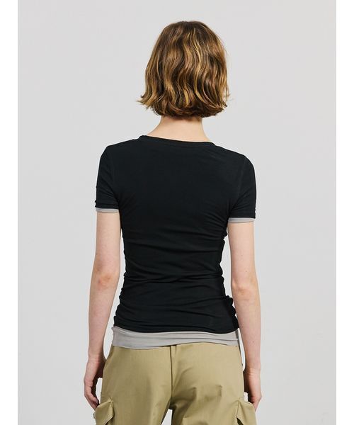 SORIN(ソリン )の「Lyocell Basic Fit T-shirt/リヨセル ベーシックフィットTシャツ(Tシャツ/カットソー・レディース・グレー/ブラック/ベージュ/ホワイト・38)」の9枚目の写真