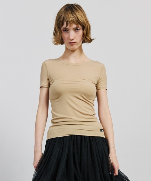 SORIN(ソリン )の「Lyocell Basic Fit T-shirt/リヨセル ベーシックフィットTシャツ(Tシャツ/カットソー・レディース・グレー/ブラック/ベージュ/ホワイト・38)」の4枚目の写真