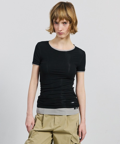 SORIN(ソリン )の「Lyocell Basic Fit T-shirt/リヨセル ベーシックフィットTシャツ(Tシャツ/カットソー・レディース・グレー/ブラック/ベージュ/ホワイト・38)」の1枚目の写真