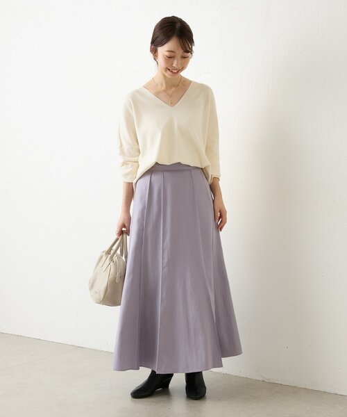 BEARDSLEY(ビアズリー)の「ピンタックマーメイドスカート(スカート・レディース・パープル/ベージュ・1/0)」の20枚目の写真