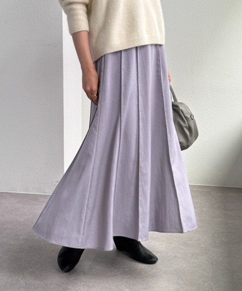 BEARDSLEY(ビアズリー)の「ピンタックマーメイドスカート(スカート・レディース・パープル/ベージュ・1/0)」の1枚目の写真