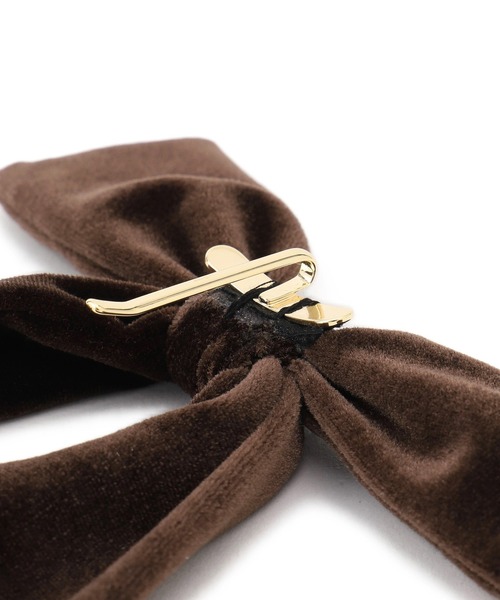 VIS（ビス）の「ベロアリボンヘアカフ（バレッタ/ヘアクリップ・レディース・ダークブラウン/ブラック・FREE）」の9枚目の写真