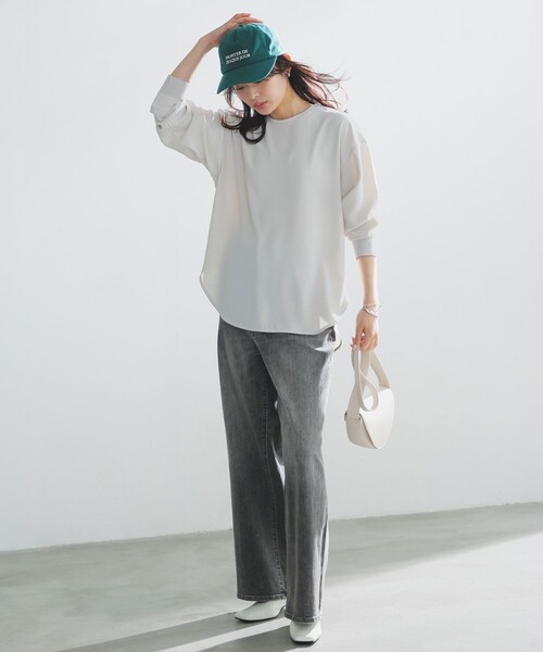 UNFILO(アンフィーロ)の「【UNFILO DENIM/新色追加】撥水ストレッチ ルーズワイドデニム(その他パンツ・レディース・ネイビー系/スカイブルー系1/ライトグレー系1/サックスブルー系1/ホワイト系/スカイブルー系・XX-LARGE/X-LARGE)」の7枚目の写真