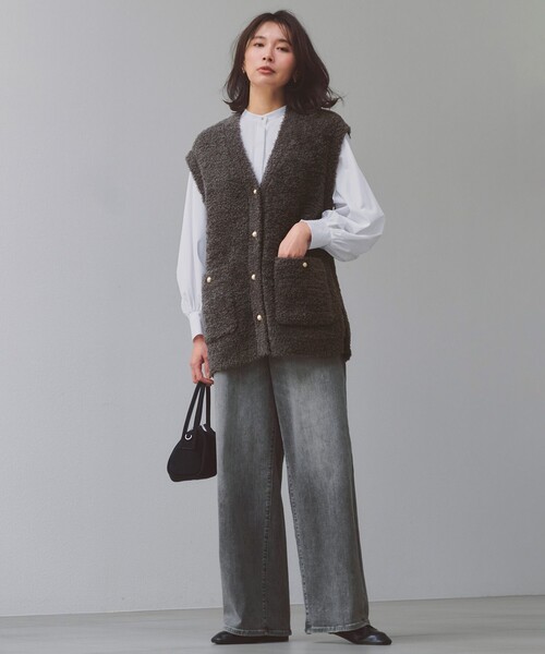 UNFILO(アンフィーロ)の「【UNFILO DENIM/新色追加】撥水ストレッチ ルーズワイドデニム(その他パンツ・レディース・ネイビー系/スカイブルー系1/ライトグレー系1/サックスブルー系1/ホワイト系/スカイブルー系・XX-LARGE/X-LARGE)」の10枚目の写真