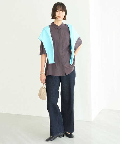 UNFILO(アンフィーロ)の「【UNFILO DENIM/新色追加】撥水ストレッチ ルーズワイドデニム(その他パンツ・レディース・ネイビー系/スカイブルー系1/ライトグレー系1/サックスブルー系1/ホワイト系/スカイブルー系・XX-LARGE/X-LARGE)」の13枚目の写真