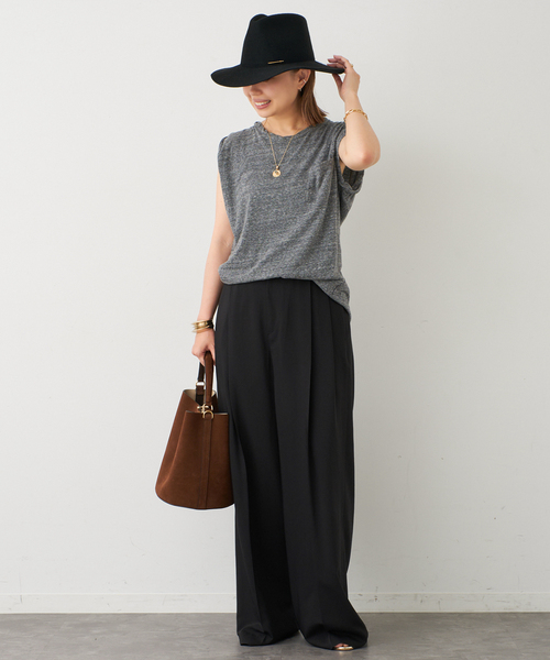 Deuxieme Classe（ドゥーズィエムクラス）の「*TWIST タンクトップ（Tシャツ/カットソー・レディース・ブラック/キャメル/チャコールグレー・FREE）」の21枚目の写真