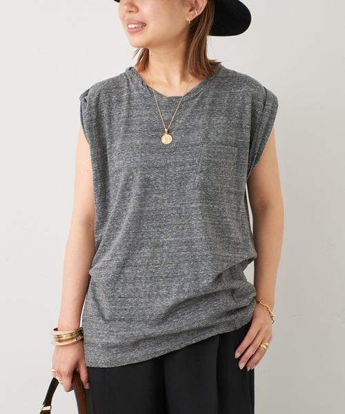 Deuxieme Classe（ドゥーズィエムクラス）の「*TWIST タンクトップ（Tシャツ/カットソー・レディース・ブラック/キャメル/チャコールグレー・FREE）」の12枚目の写真