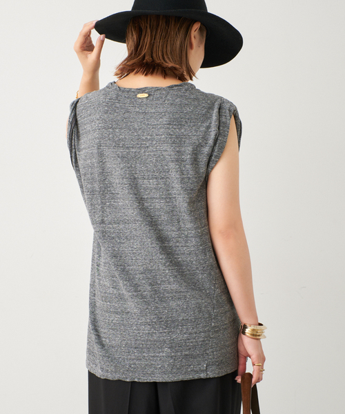 Deuxieme Classe（ドゥーズィエムクラス）の「*TWIST タンクトップ（Tシャツ/カットソー・レディース・ブラック/キャメル/チャコールグレー・FREE）」の16枚目の写真