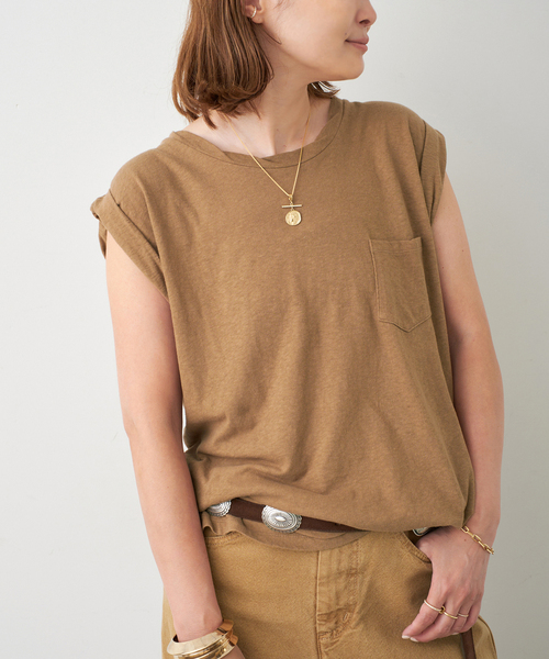 Deuxieme Classe（ドゥーズィエムクラス）の「*TWIST タンクトップ（Tシャツ/カットソー・レディース・ブラック/キャメル/チャコールグレー・FREE）」の13枚目の写真