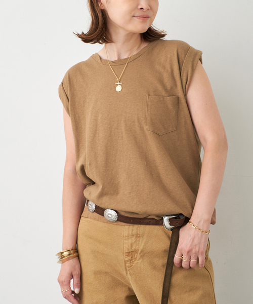 Deuxieme Classe（ドゥーズィエムクラス）の「*TWIST タンクトップ（Tシャツ/カットソー・レディース・ブラック/キャメル/チャコールグレー・FREE）」の22枚目の写真
