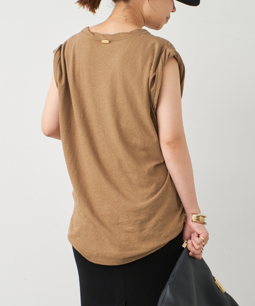 Deuxieme Classe（ドゥーズィエムクラス）の「*TWIST タンクトップ（Tシャツ/カットソー・レディース・ブラック/キャメル/チャコールグレー・FREE）」の14枚目の写真