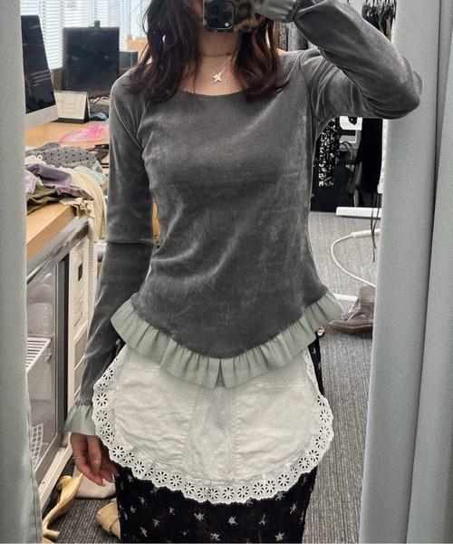FRILL DROP トップス SLY | DENIM ARM FRILL トップス (その他トップス ) |SHEL'TTER WEBSTORE