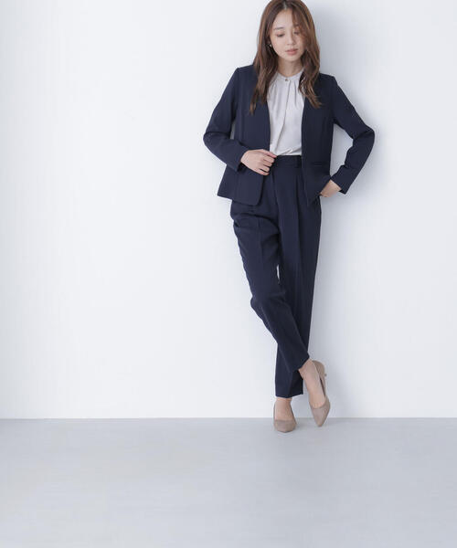 ◇ストレッチツイルセットアップシリーズ ノーカラージャケット