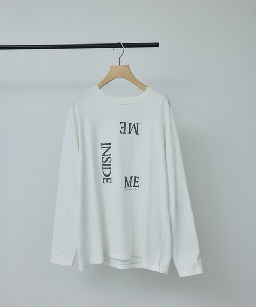 SALON adam et rope'（サロン アダム エ ロペ）の「Vintageライクin me プリントロングスリーブT / ロンT（Tシャツ/カットソー・レディース・オフホワイト/チャコールグレー・FREE）」の17枚目の写真