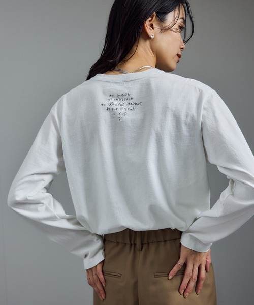 SALON adam et rope'（サロン アダム エ ロペ）の「Vintageライクin me プリントロングスリーブT / ロンT（Tシャツ/カットソー・レディース・オフホワイト/チャコールグレー・FREE）」の10枚目の写真