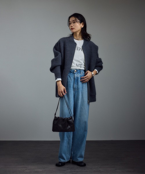 SALON adam et rope'（サロン アダム エ ロペ）の「Vintageライクin me プリントロングスリーブT / ロンT（Tシャツ/カットソー・レディース・オフホワイト/チャコールグレー・FREE）」の4枚目の写真